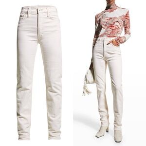 MOTHER Jeans High Waisted Rider Skimp Slim Neutral Cream Size 26